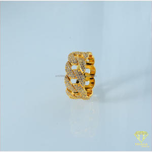 Bague à maillons entrelacés en argent sterling 925 avec diamant de laboratoire de qualité supérieure, finition dorée, bijou de caractère pour revendeurs en gros - Product Image 5