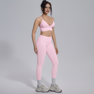 Ensemble de yoga sans couture taille haute pour femme, tenue de sport respirante pour la gym, soutien-gorge de sport et leggings deux pièces, vêtements de sport actifs - Product Image 4