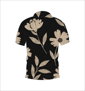 เสื้อโปโลชายสีดำลายดอกไม้ พิมพ์ลายทั้งตัว แขนสั้น สไตล์ลำลอง สำหรับเล่นกอล์ฟ - Product Image 2