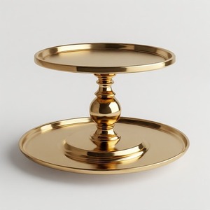 Support à gâteau décoratif en laiton avec finition dorée élégante pour présentations de cupcakes, buffets de mariage et mise en scène de table de luxe - Product Image 3