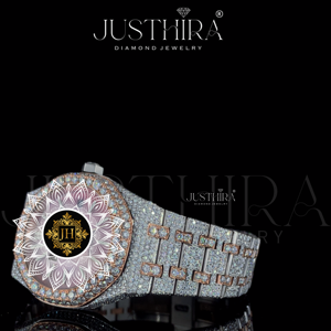 Hot Sale Stainless Steel Antique Luxury Two Tone Watch for Mens with Moissanite Diamond Fashion Shiny Stone Competitive Price - Product Image 2