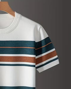 เสื้อยืดเด็กผู้ชาย แขนสั้น คอกลม ลายทางสีสันสดใส ดีไซน์ทันสมัย ใส่สบายสำหรับฤดูร้อน ผลิตจากโพลีเอสเตอร์/คอตตอน 180 กรัม ผลิตในบังกลาเทศ - Product Image 5