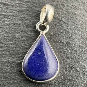 Collier pendentif vintage en argent sterling avec lapis-lazuli en forme de goutte, fait main, bijou en pierre précieuse bleue, cadeau élégant pour femme - Product Image 6