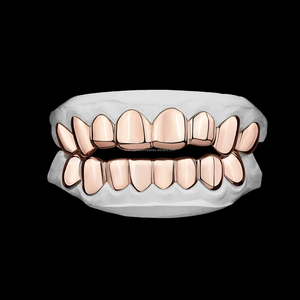 Plata de Ley 925 Chapado en oro de alta calidad Plain Grillz Brillo brillante y desgaste de larga duración Grillz Tapa de diente hecha a medida - Product Image 5