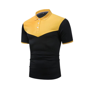 เสื้อโปโลสีพื้น 220 กรัม ผ้าโพลีเอสเตอร์ผสมคอตตอน สวมใส่สบาย เสื้อผ้าบุรุษ รับสกรีนลายแบบรีดร้อน ออกแบบโลโก้ของคุณเอง เสื้อกอล์ฟ - Product Image 1