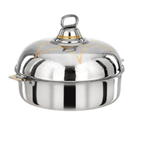 Marmite à soupe et à bouillon multifonction classique en acier inoxydable avec couvercle, compatible lave-vaisselle, compatible gaz et induction, pour usage domestique, hôtelier et en restauration