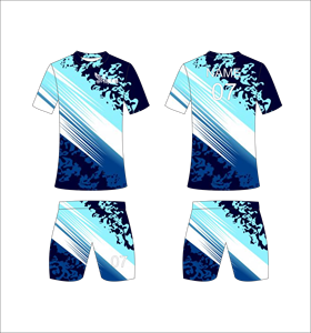 Conjunto de Uniforme de Fútbol Azul Sublimado Personalizado, Conjuntos de Entrenamiento de Fútbol Transpirables para Hombre, Traje Deportivo de Secado Rápido al por Mayor para Equipos - Product Image 1