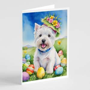 Whimsical Westie <b>Easter</b> <b>Egg</b> <b>Hunt</b> A7 Greeting Cards Pack of 8 Blank Note Cards with Envelopes Size 5x7 - Product Image 1