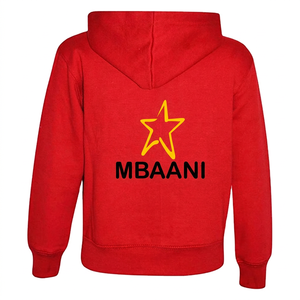 MBAANI <b>Red</b> Zip-Up <b>Hoodie</b> Fleece Sweatshirt Unisex Regular Fit Casual Autumn Wear Front Logo Pocket Design - Product Image 2