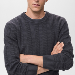 Cozy Men Knitted Sweater 100% Cotton Warm Stretch Soft Feel Modern Look Anti-Pilling Quick Dry Great for Daily Winter Wear - Product Image 4