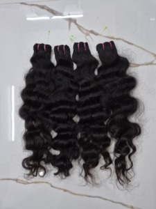 ผมแท้แบบอินเดีย เรมี่ เนื้อผมหยักศกธรรมชาติ แบบมัดเป็นช่อ  ทอสองชั้น ไม่ผ่านการแปรรูป - Product Image 6