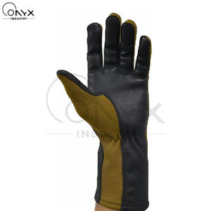 Wholesale Custom Nomex Flight Gloves Fire Resistant Flame Retardant Premium Sheepskin Leather Tactical Aviation Safety Gloves - Product Image 3