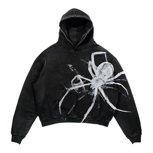 Sudadera con Capucha Unisex Qualitup, Diseño 3D de Mano de Sangre/Araña, Estilo Gótico Punk, Moda Urbana, Tejido Holgado de Felpa, Ecológica - Product Image 1
