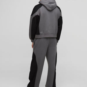 New Style <b>Men</b> Tracksuit Wholesale Price New Arrival Solid Color Breathable Hot Selling Casual Sportswear <b>Black</b> Gray Block Hooded - Product Image 2