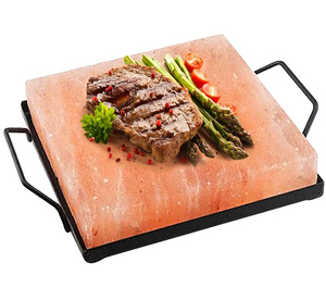 Wholesale New Natural Shape Refined Himalayan Salt Cooking Slab <b>Plates</b> Eco-Friendly Carved BBQ Grill <b>Rack</b> Tray Box OEM Service - Product Image 2