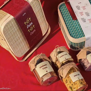 Cesta de bambú cuadrada con asa, hecha a mano en Vietnam, cesta de almacenamiento natural para pasteles y frutas, fabricante a granel, calidad de exportación - Product Image 1