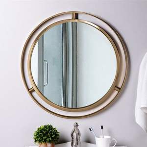 Marco de espejo de pared metálico juvenil que aporta energía fresca a la decoración del dormitorio sin perder la apariencia elegante - Product Image 1