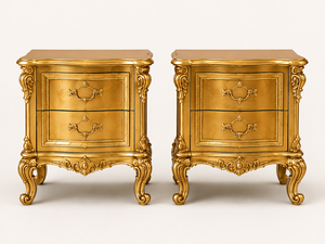 Colección de Dormitorio Royal Aurelia Palace, Cama King Size de Madera de Teca Tallada a Mano en Oro Antiguo con Mesitas de Noche a Juego, Juego de Muebles - Product Image 4