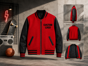 Veste de sport respirante coupe-vent sur mesure de haute qualité pour hommes, manches en cuir, streetwear, grande taille, personnalisable - Product Image 6