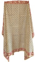 Paréo Sarong Indien en Coton 100% Écologique Imprimé Dabu à Motifs Floraux, Taille Unique Unisexe 44 x 72 Pouces, Vente en Gros