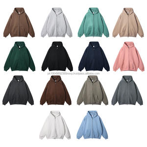 เสื้อฮู้ดดี้ผู้ชายแบบมีซิป ผ้าหนา 350GSM ออกแบบแฟชั่นได้ตามต้องการ หลายสี เสื้อฮู้ดดี้ผู้ชายสีพื้น เสื้อฮู้ดดี้ผู้ชายหนา อุ่น สำหรับฤดูหนาว - Product Image 2