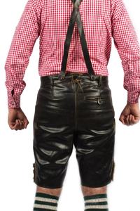 Pantalon bavarois personnalisé en gros Lederhosen cuir véritable personnalisé court Lederhose pour hommes - Product Image 2
