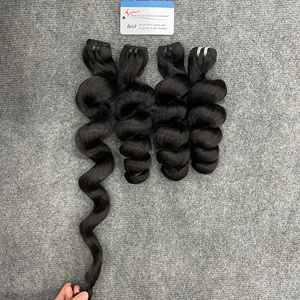Venta al por mayor de cabello virgen vietnamita 100% natural, extensiones de cabello humano con ondas sueltas al vapor, paquetes de cabello virgen de doble capa. - Product Image 5