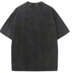 Camiseta Oversize Vintage de Algodón 100% Pesado, Transpirable, de Secado Rápido, con Hombros Caídos, Lavado Ácido, Negra, de Largo Extendido - Product Image 2