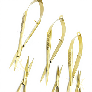 Tijeras Profesionales de Acero Inoxidable, Rectas y Afiladas, de Alta Calidad, Color Dorado Plasma, Herramientas de Belleza para Cejas - Product Image 5