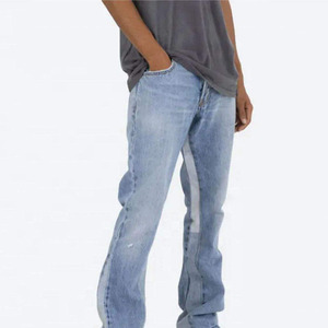 Jeans de Mezclilla Azul Claro para Hombre, Corte Recto, Lavado a la Piedra, Cintura Media, Ajuste Regular, Casuales, para Verano e Invierno - Product Image 5
