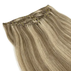 Extensiones de Cabello Humano 100% Remy, Trama Recta, Color Rubio Ceniza Degradado, Textura Ondulada Natural, Personalizables - Product Image 1