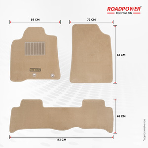 ROADPOWER (RP-MAT-202LC) Premium Carpet Floor Mats For Toyota Land Cruiser Anti-Slip Backing & Locking Clips, And Easy to Clean - Product Image 2
