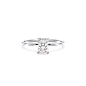 Anillo de moissanita REYES en oferta, corte radiante, 1.04 quilates, VVS, para mujer, plata de ley 925, chapado en oro blanco de 14K y rodio. - Product Image 4