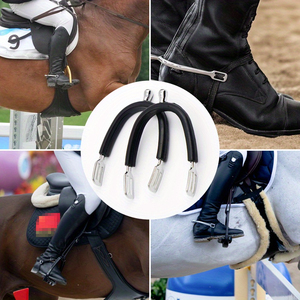 Éperons d'équitation en acier inoxydable de qualité supérieure avec sangles réglables, durables, antirouille, équipement équestre occidental pour hommes et femmes - Product Image 6