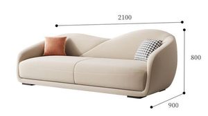 Modern Minimalist Curved <b>Cream</b> <b>Sofa</b> Nordic Luxury Living Room Couch - Product Image 3