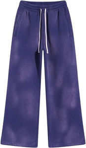 Conjunto de Sudadera y Pantalones Deportivos para Hombre, Fabricado en Fábrica, 100% Algodón, 450 g/m², Corte Acampanado, Efecto Desgastado por el Sol, con Pedrería en Toda la Superficie - Product Image 3