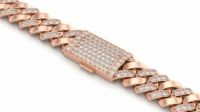 Pulsera Clásica Unisex con Diamante Natural de Corte Brillante Redondo, Chapada en Oro de 18K para Compromiso y Boda - Múltiples Opciones de Metal