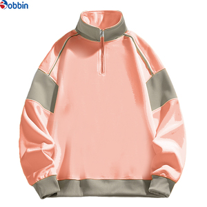 Sudadera con capucha unisex de forro polar extragrande, diseño personalizable, con bloques de color, cremallera de 1/4, transpirable y de alta calidad. - Product Image 6