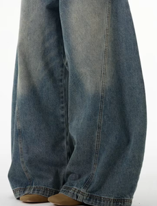 Pantalones Vaqueros Retro Americanos de Pierna Ancha con Diseño Curvo para Mujer, Estilo Holgado y Moderno para Parejas - Product Image 4