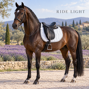 Tapis de selle sculpté pour cheval blanc avec fixation sécurisée par cordes |   Profil Contourné et Rembourré pour l'Équitation Anglaise - Product Image 2