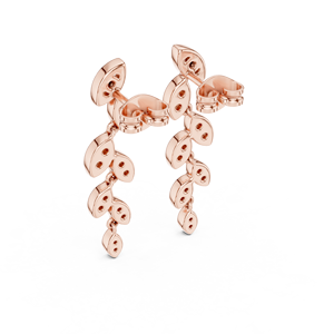 ต่างหูเพชรเพาะเลี้ยงทรงกลีบดอกไม้ประดับทองคำกุหลาบ 18 กะรัต สำหรับผู้หญิง เหมาะสำหรับงานหมั้น งานแต่งงาน ของขวัญวันวาเลนไทน์ งานอีเว้นท์ และสวมใส่ในชีวิตประจำวัน - Product Image 3