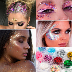 24 Colors Holographic Body <b>Glitter</b> <b>Gel</b>, Long-Lasting Cosmetic <b>Glitter</b> for Face & <b>Hair</b> - Product Image 2