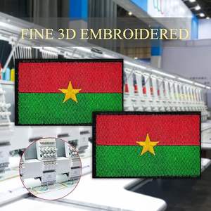 Parche Bordado con la Bandera de Burkina Faso, África, Parches de Moral con Gancho y Bucle - Product Image 3