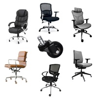 Roues de roulette de chaise de bureau en PU protégeant le sol Roue de rouleau noire de 2 pouces Tige universelle de 7/16 pouces