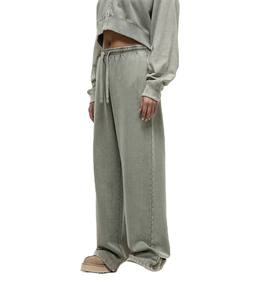 Ladies Cropped Hoodie & Wide Leg Pants <b>Set</b> Minimal Athleisure Outfit Cropped Zip Hoodie <b>Sweatpants</b> <b>Set</b> Women Loose Fit Fashion - Product Image 5
