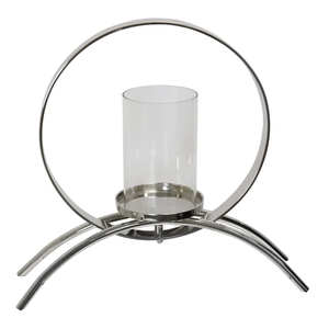 Modern Industrial Double <b>Hurricane</b> <b>Candle</b> Holder Silver Geometric Oval Votive Stand Contemporary Metal Twin Pillar Holder for - Product Image 5