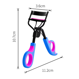 Recourbe-cils pour femme avec peigne et pince à épiler pour faux cils, pince cosmétique, recourbe-cils rechargeable en plastique bleu et violet - Product Image 2