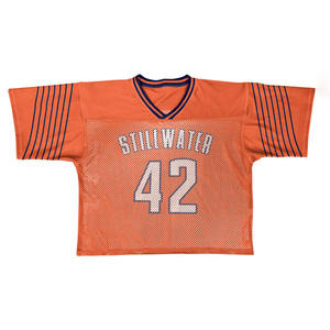 Camiseta Deportiva Personalizada de Lacrosse Naranja con Malla Transpirable, Cuello en V, 100% Poliéster, para Entrenamiento de Equipo, Fabricante OEM, Impresión por Sublimación - Product Image 1