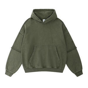 Sudadera con capucha de forro polar para hombre, estilo premium, de invierno, con cremallera de cuarto, diseño vintage, bolsillo bordado, color único, la mejor moda urbana. - Product Image 2