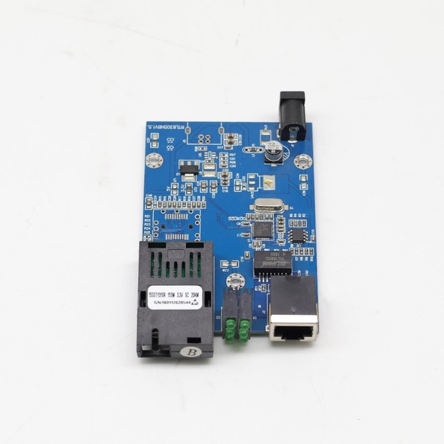 Super Mini CCTV 1 Pair 10/100mbps 3/20/40/60KM Gigabit Fiber Optical Media Converter 10/100/1000Mbps SM Single Fiber  PCBA Board